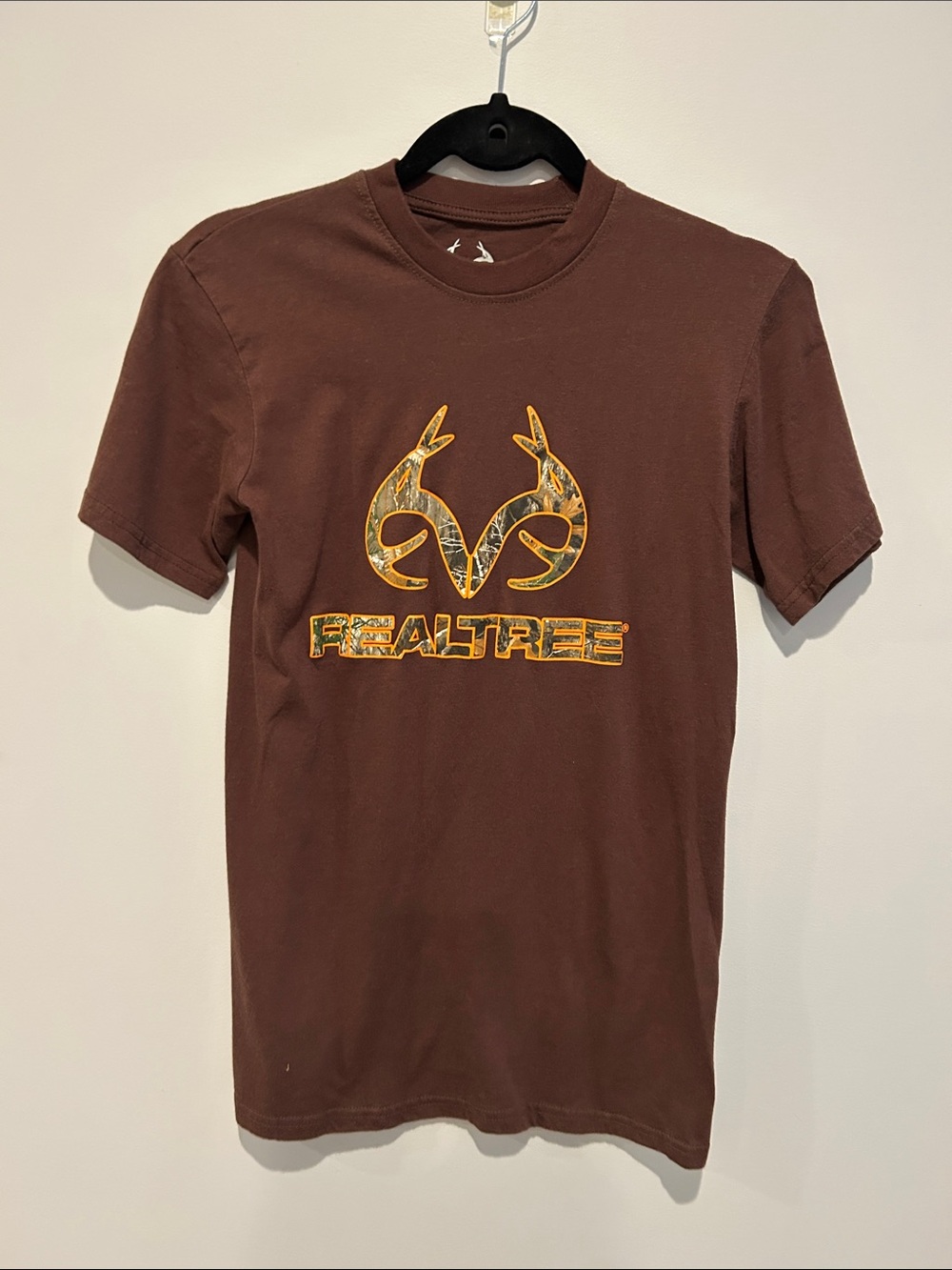Realtree Brown Tee with Camo-Print Logo